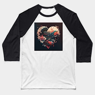 Heart - Flowers and Mountains Baseball T-Shirt